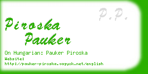 piroska pauker business card